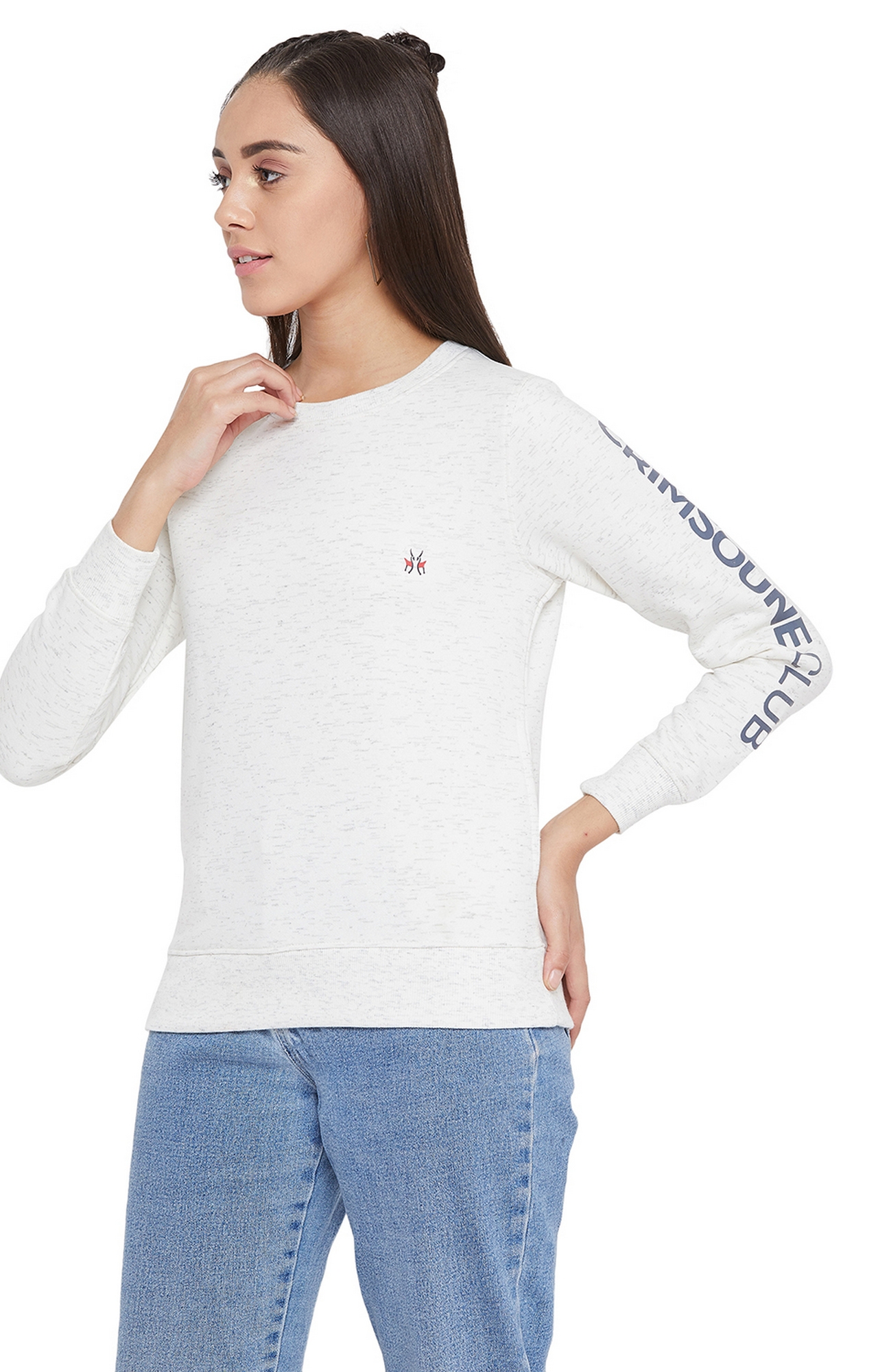 Crimsoune Club | White Solid Sweatshirts 2