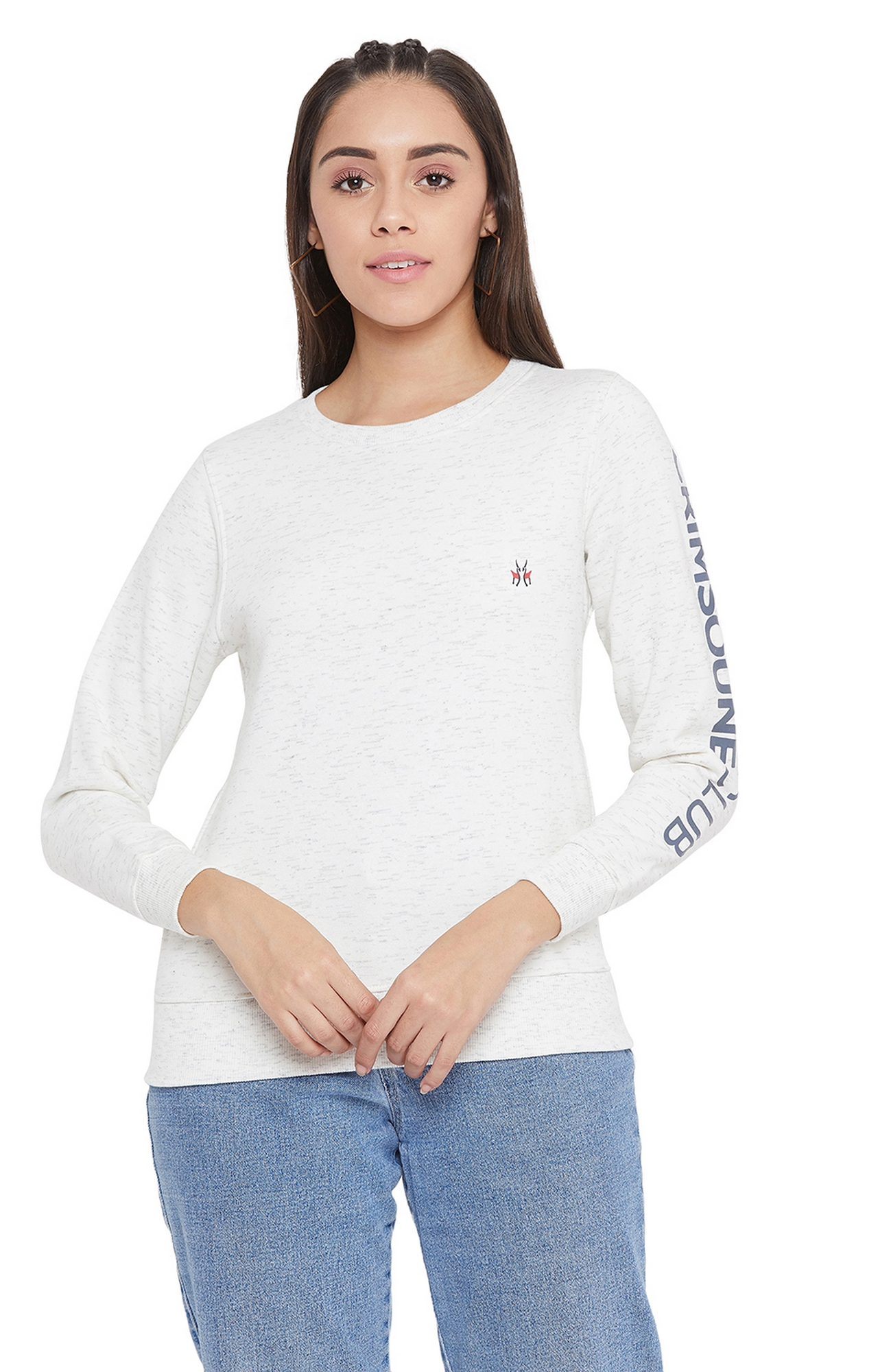Crimsoune Club | White Solid Sweatshirts 0