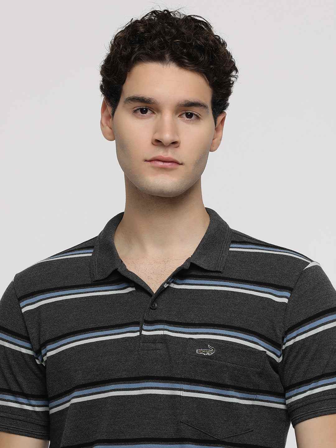 CROCODILE MENS T-SHIRT H/S CRFP224-206MT ANTHRA MEL