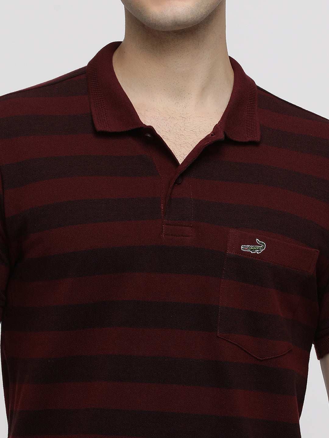 CROCODILE MENS T-SHIRT H/S CRFP224-321MT BURGUNDY