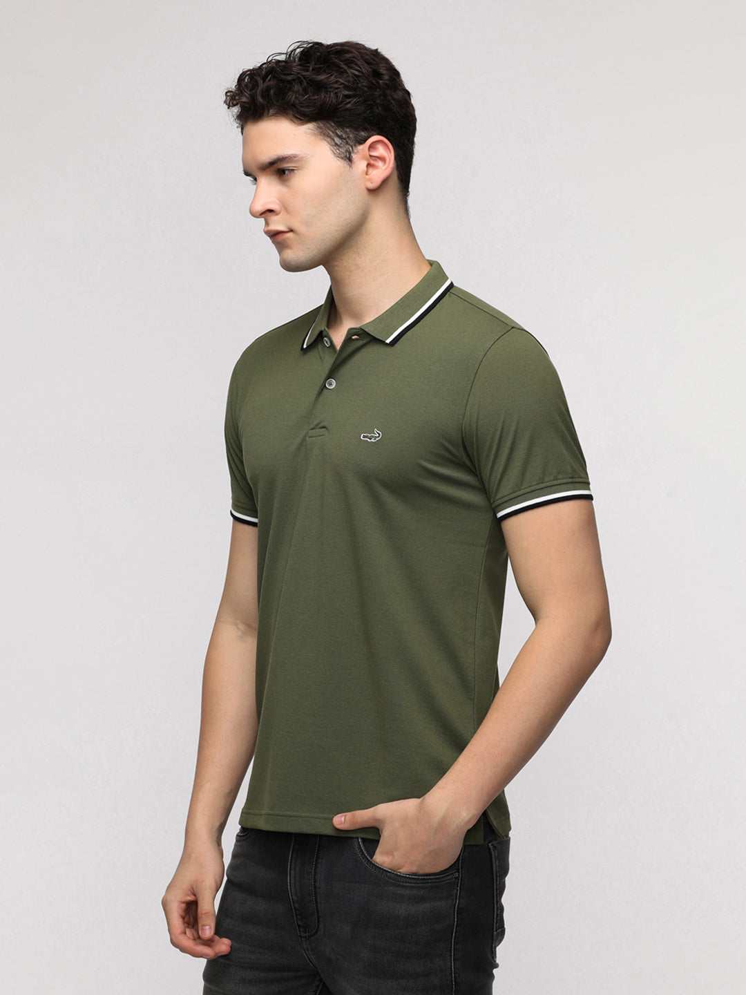 CROCODILE MENS T-SHIRT H/S CRFP224-324MT BROWN