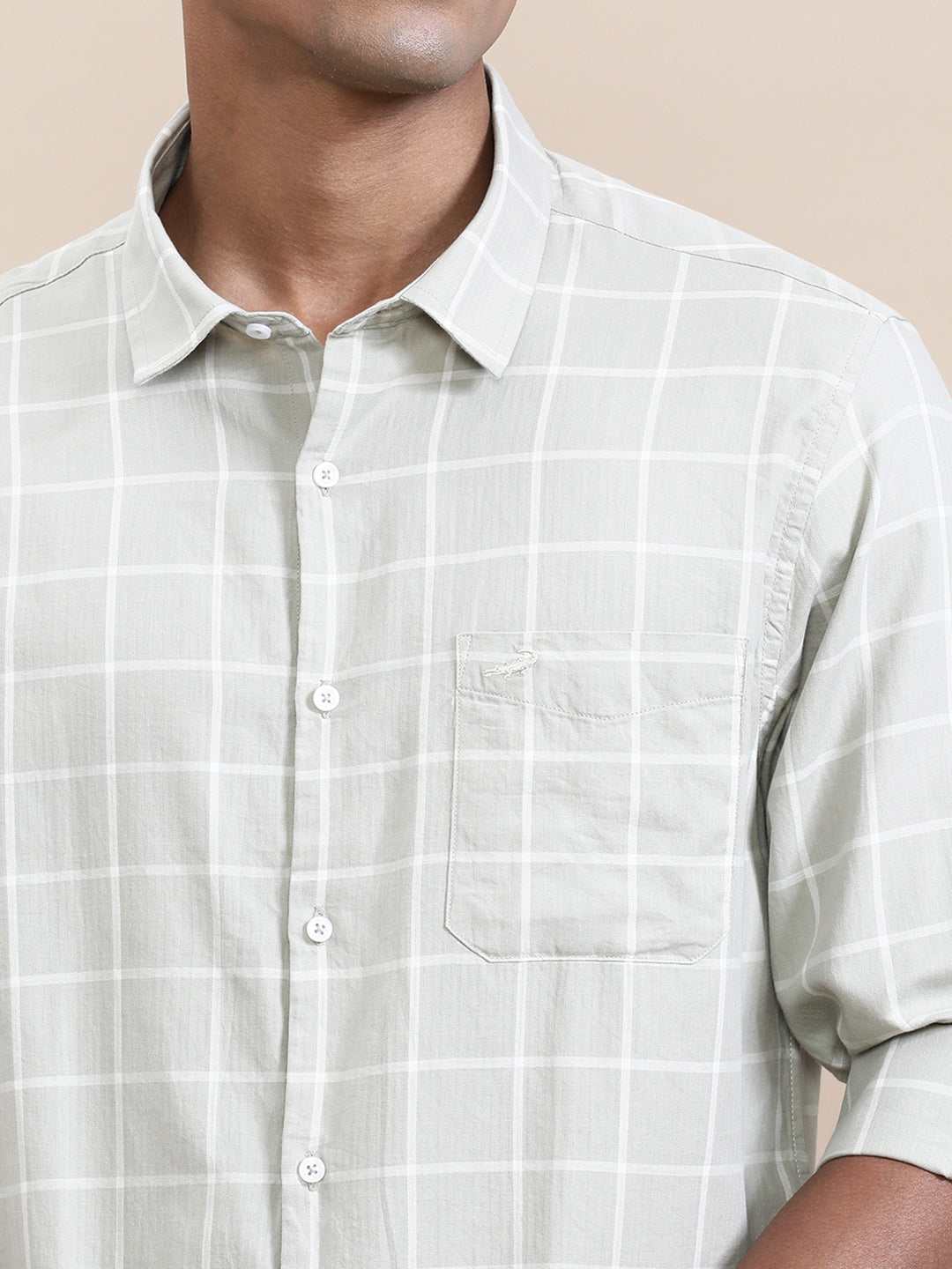 CROCODILE MENS CASUAL SHIRT F/S CRCS125-305MT ABBEY STONE