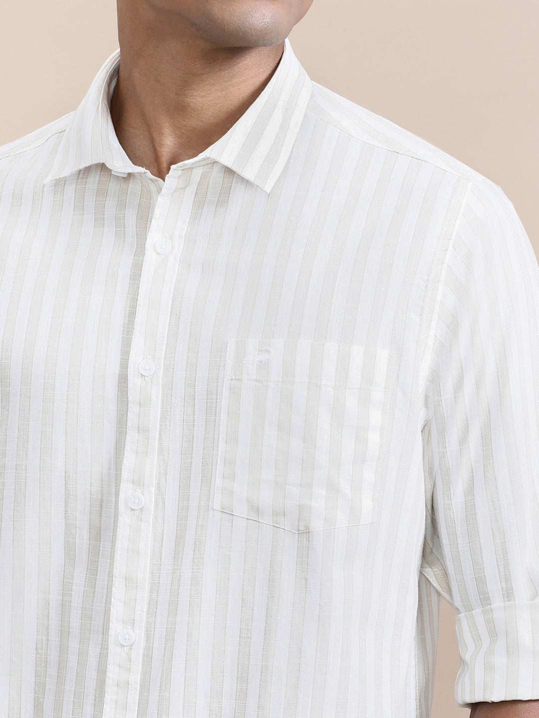 CROCODILE MENS CASUAL SHIRT F/S CRCS125-311MT BEIGE