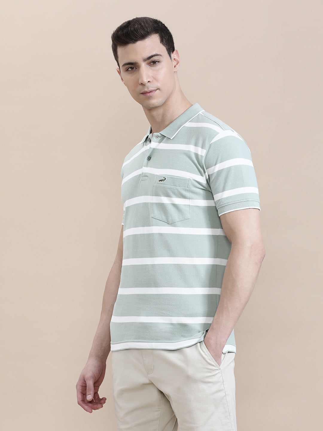 CROCODILE MENS T-SHIRT H/S CRFP125-207MT SEA FOAM
