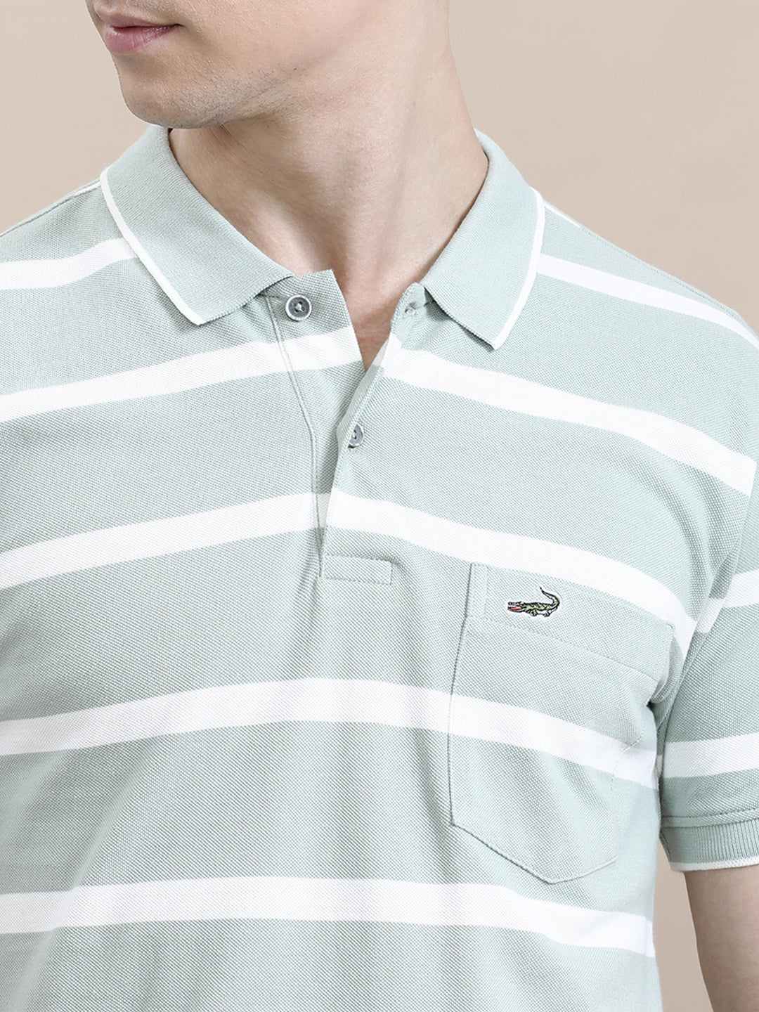 CROCODILE MENS T-SHIRT H/S CRFP125-207MT SEA FOAM
