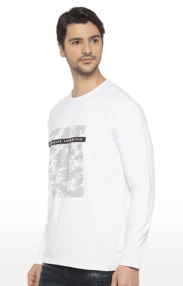 Status Quo | Men's White Cotton Printed Sweatshirts 1