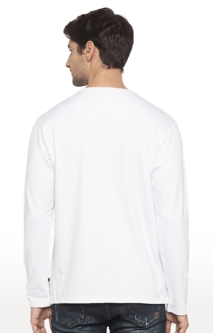Status Quo | Men's White Cotton Printed Sweatshirts 2