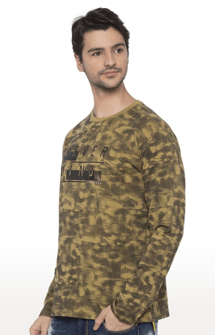 Men's Brown Cotton Printed Sweatshirts