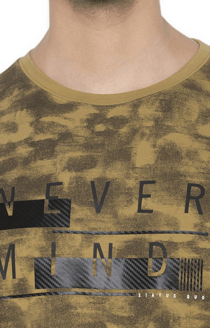 Men's Brown Cotton Printed Sweatshirts