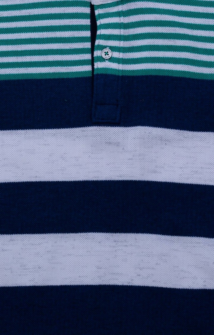 Status Quo | Boy's Blue Cotton Striped Polos 2