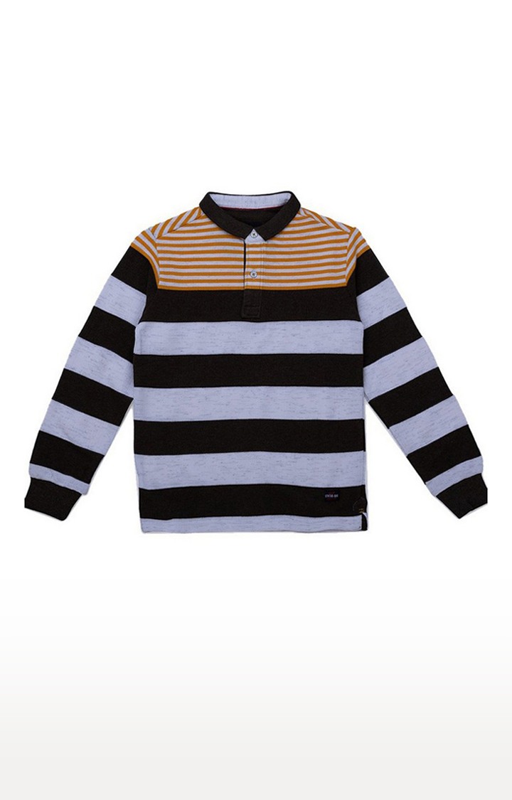 Boy's Multi Cotton Striped Polos