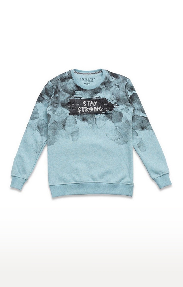 Status Quo | Boy's Blue Polycotton Printed Sweatshirts 0