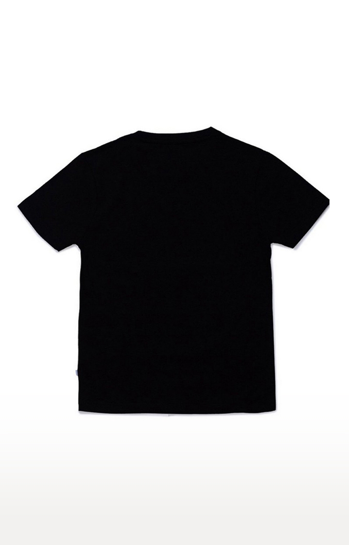 Status Quo | Boys Black Cotton Printeded Regular T-Shirt 1