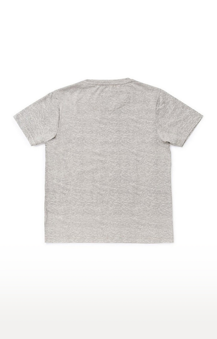 Status Quo | Boys Grey Cotton Melange Textured Regular T-Shirt 1