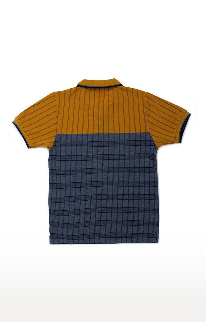 Status Quo | Boys Blue and Yellow Cotton Checked Polo T-Shirts 1