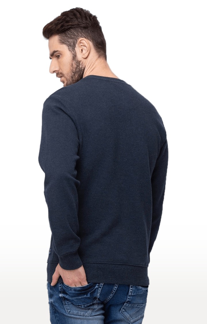 Men's Blue Polycotton Printed Sweatshirts