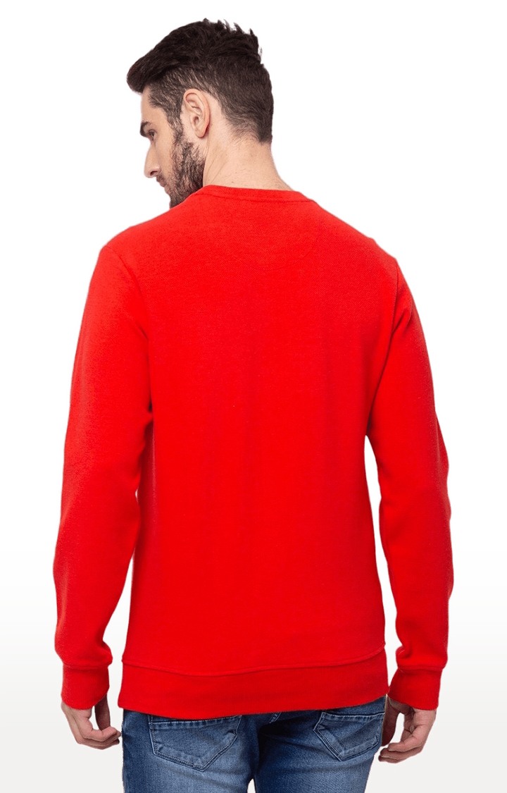 Men's Orange Polycotton Printed Sweatshirts