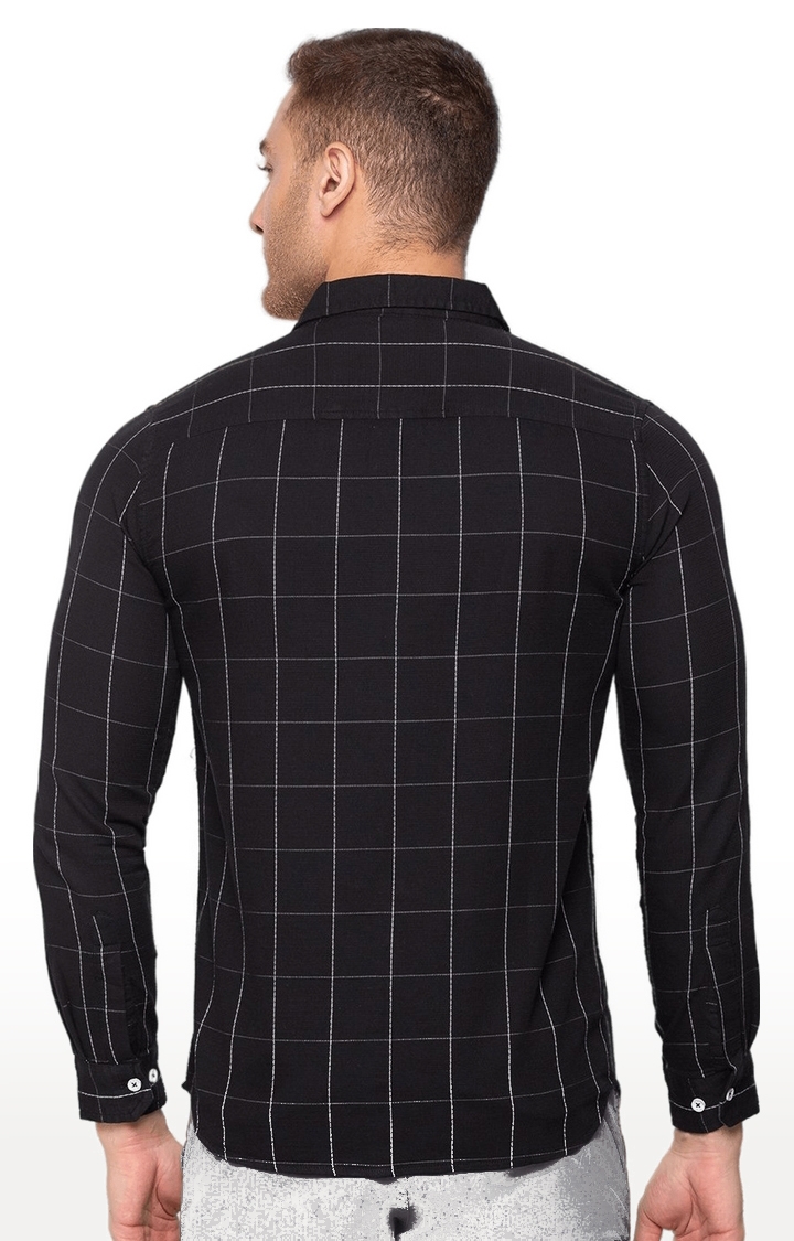 Status Quo | Men's Black Cotton Checked Casual Shirts 2
