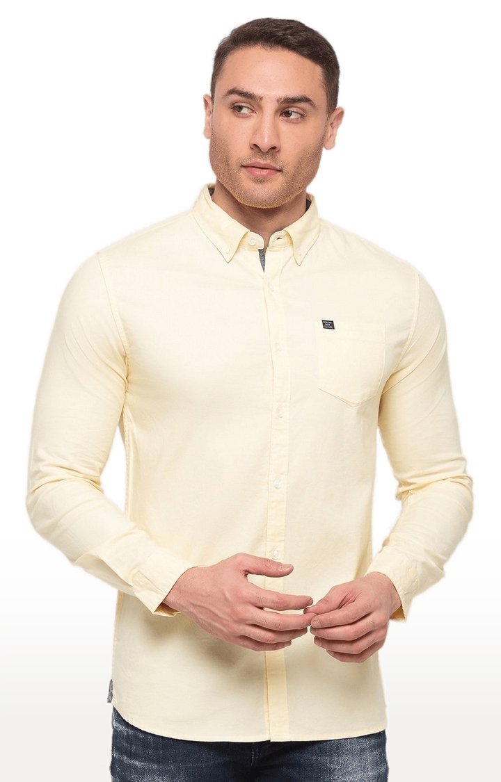 Status Quo | Men's Yellow Cotton Solid Casual Shirts 0