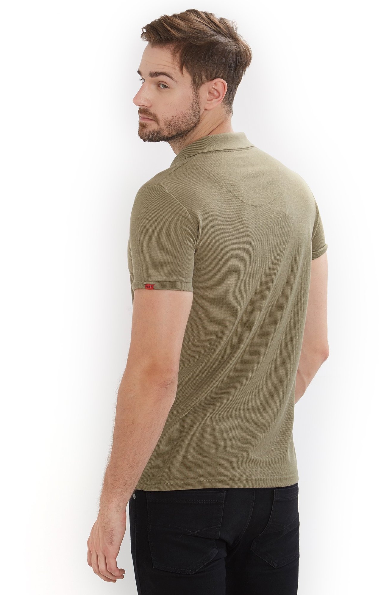 Status Quo | Men's Olive Green Polycotton Solid Polo T-Shirts 3