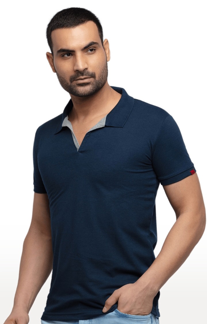 Men's Polycotton Solid Blue Casual Shirt with Regular Fit
