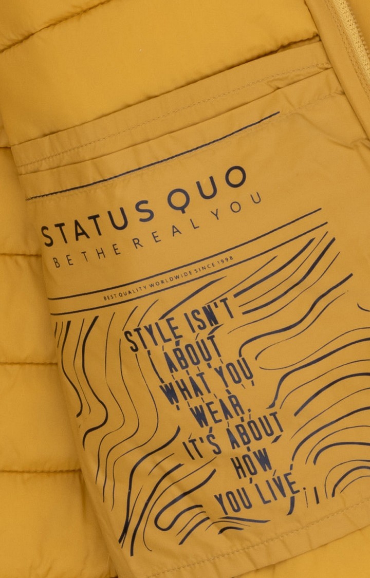 Status Quo | Boy's Yellow Nylon Solid Bomber Jackets 3