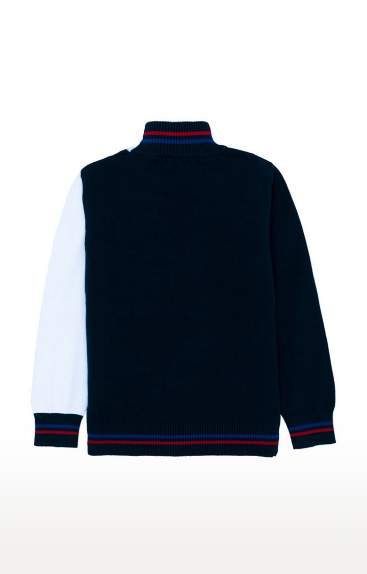 Status Quo | Boy's Blue Cotton Solid Sweaters 1