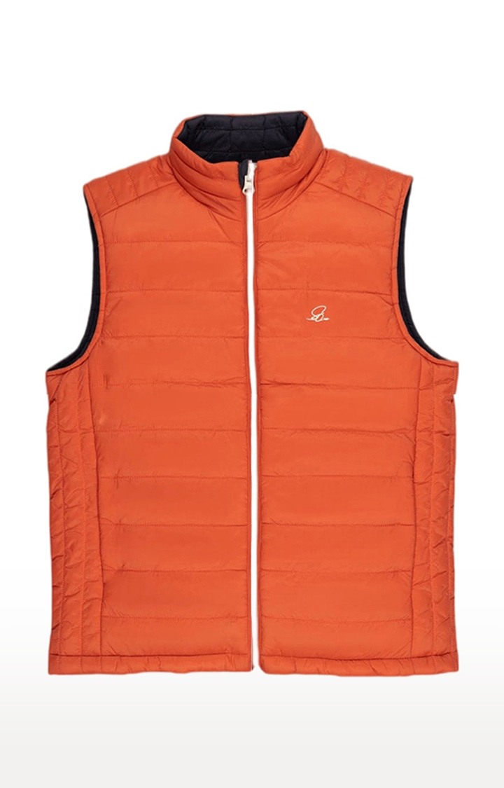 Status Quo | Boy's Orange Nylon Solid Gilet 0