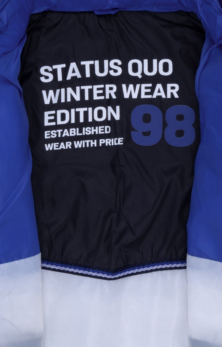 Status Quo | Boy's Blue Nylon Colourblock Bomber Jackets 3