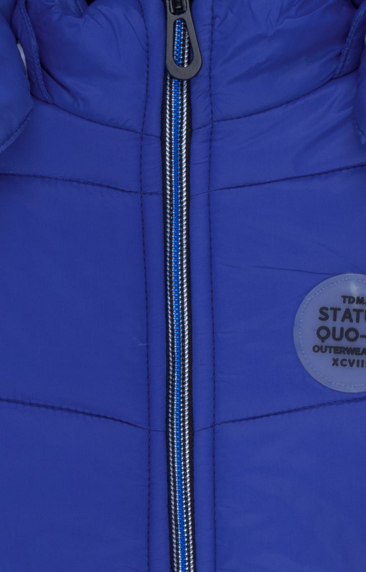 Status Quo | Boy's Blue Nylon Colourblock Bomber Jackets 2