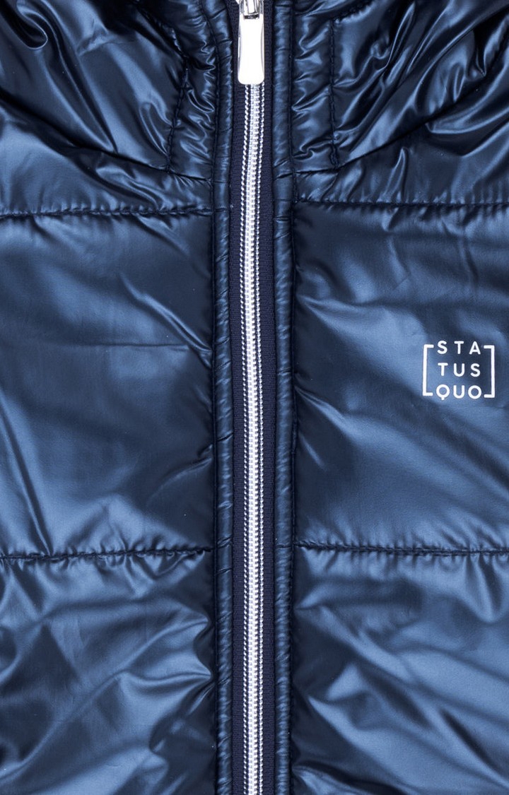 Status Quo | Boy's Blue Polyester Solid Bomber Jackets 2