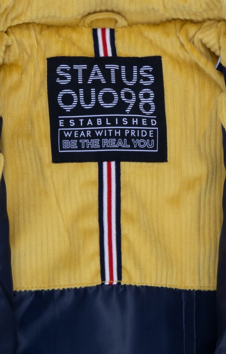 Status Quo | Boy's Yellow Cotton Solid Bomber Jackets 2
