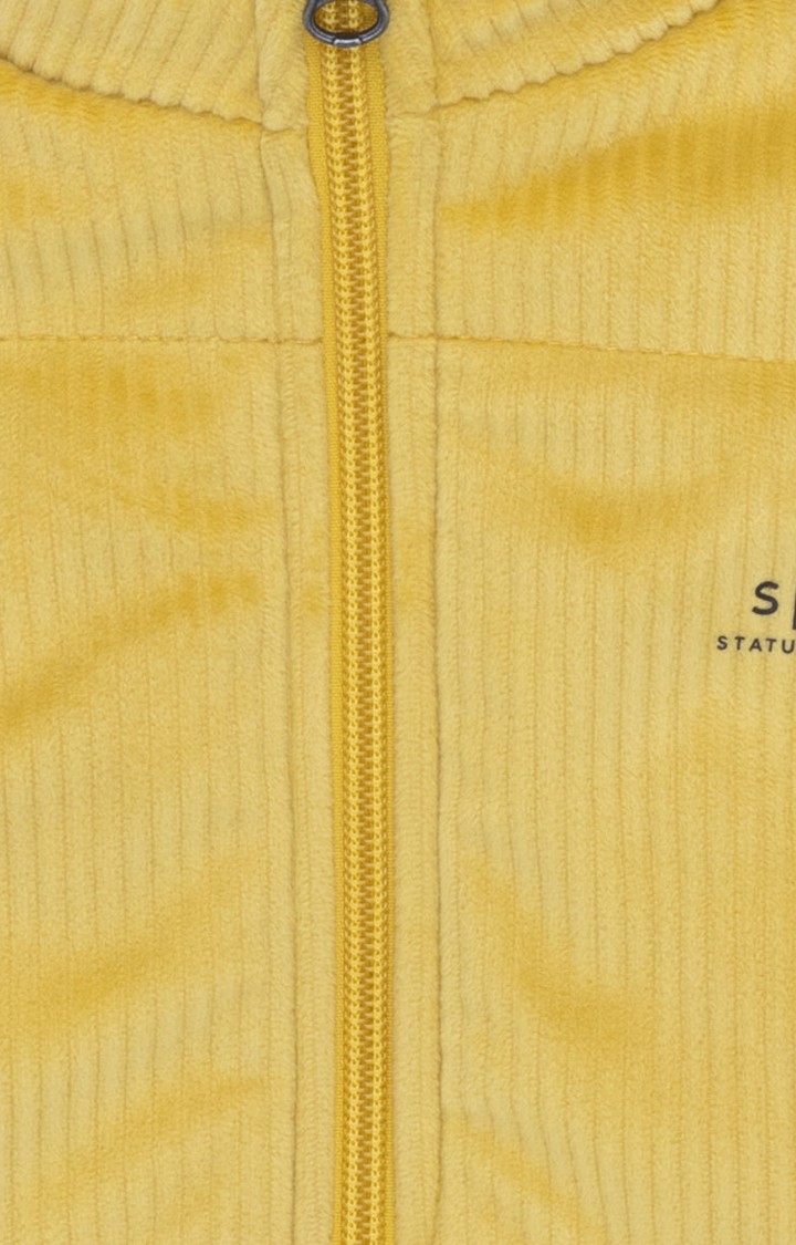 Status Quo | Boy's Yellow Cotton Solid Bomber Jackets 3