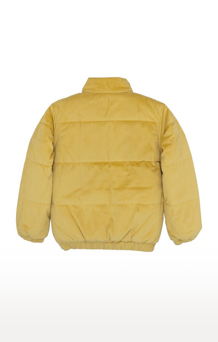 Status Quo | Boy's Yellow Cotton Solid Bomber Jackets 1