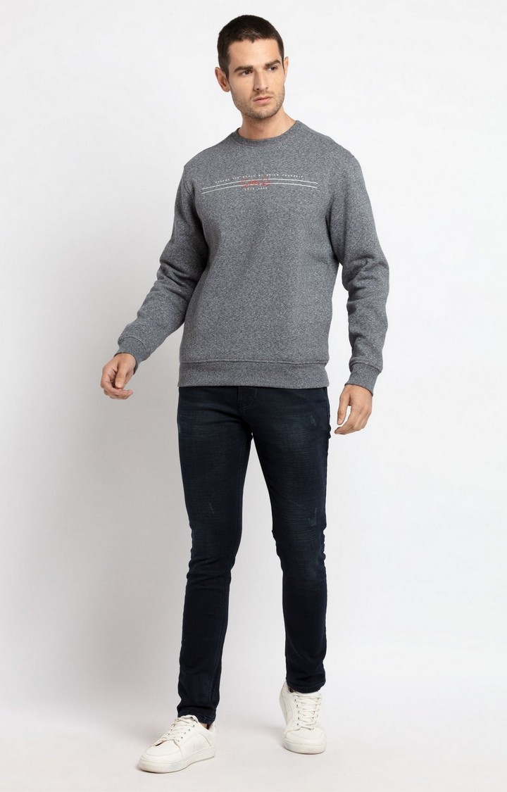 Status Quo | Men's Grey Cotton Printed Sweatshirts 1
