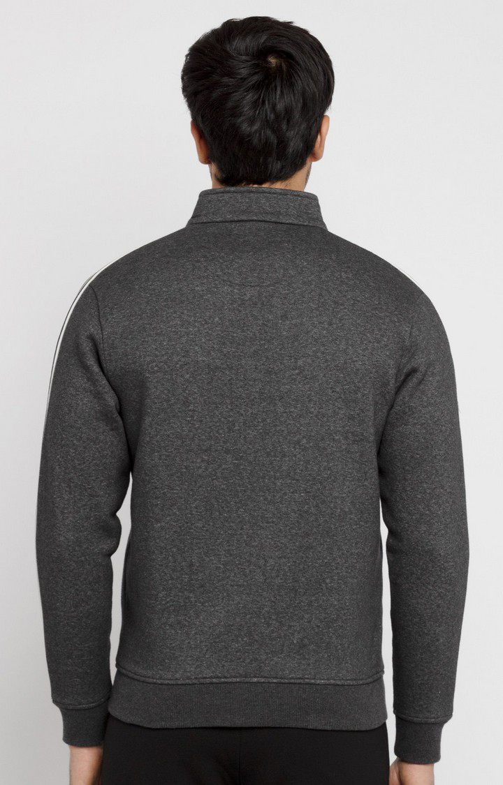 Men's Grey Polycotton Melange Sweatshirts