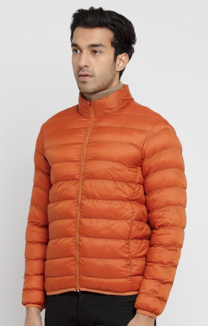 Status Quo | Men's Orange Polycotton Quilted Bomber Jackets 1