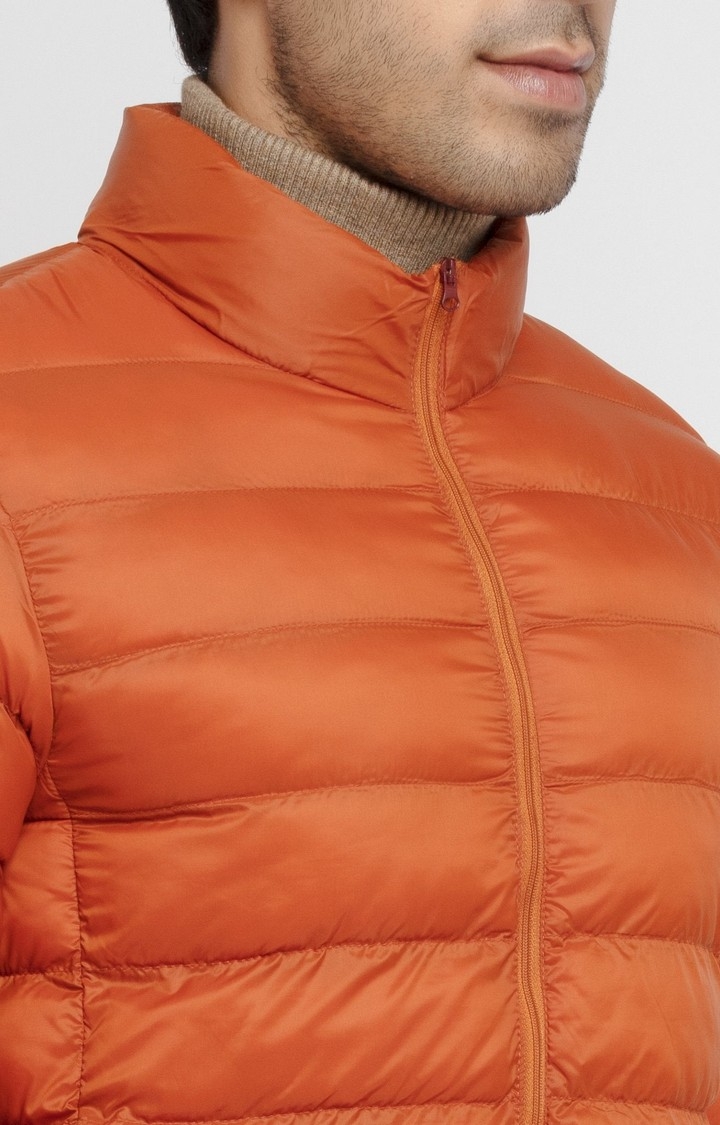 Status Quo | Men's Orange Polycotton Quilted Bomber Jackets 3