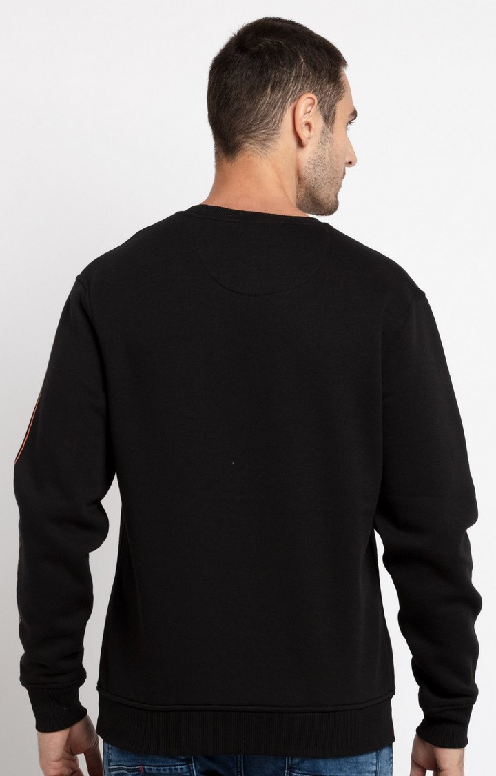Status Quo | Men's Black Cotton Solid Sweatshirts 3