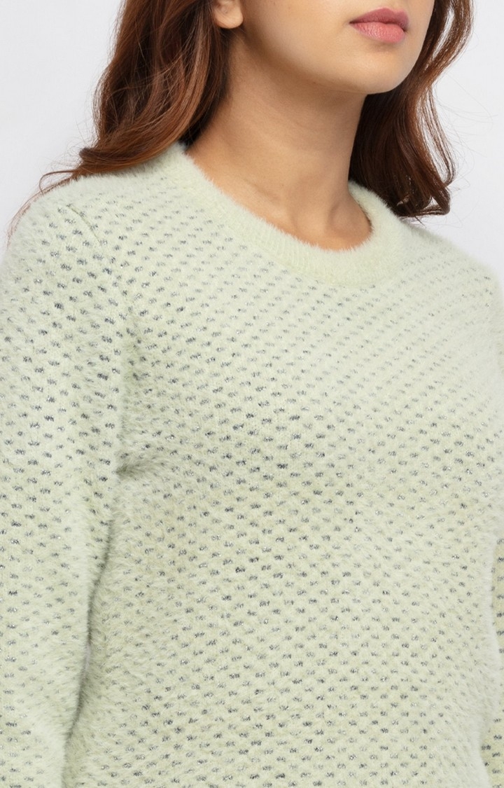 Status Quo | Women's Green Polycotton Solid Sweaters 3