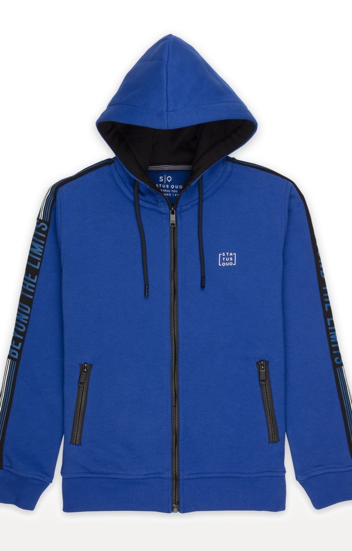 Blue Cotton Printed Tracksuits