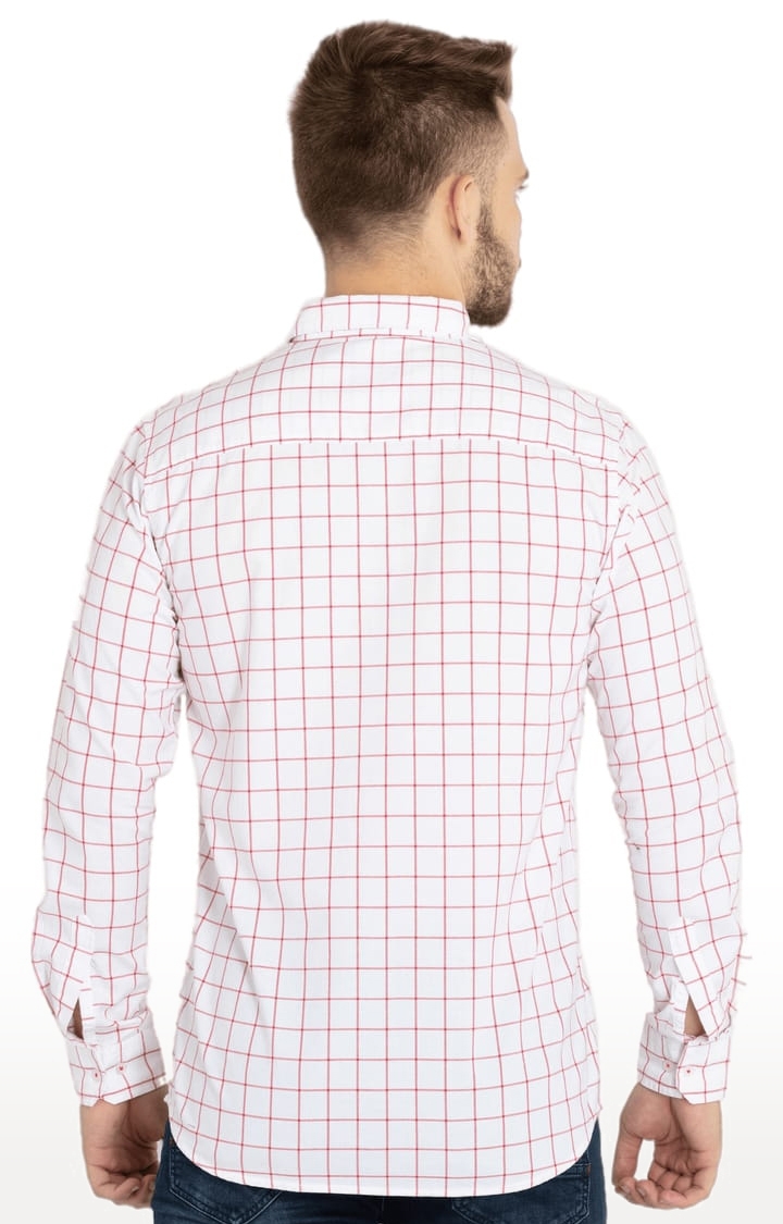 Status Quo | Men's White Cotton Checked Casual Shirts 2