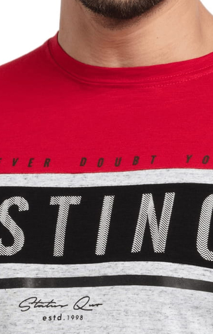 Men's Red Cotton Solid Sweatshirts