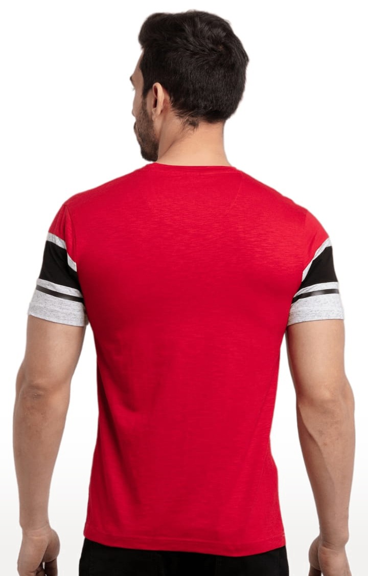 Men's Red Cotton Solid Sweatshirts