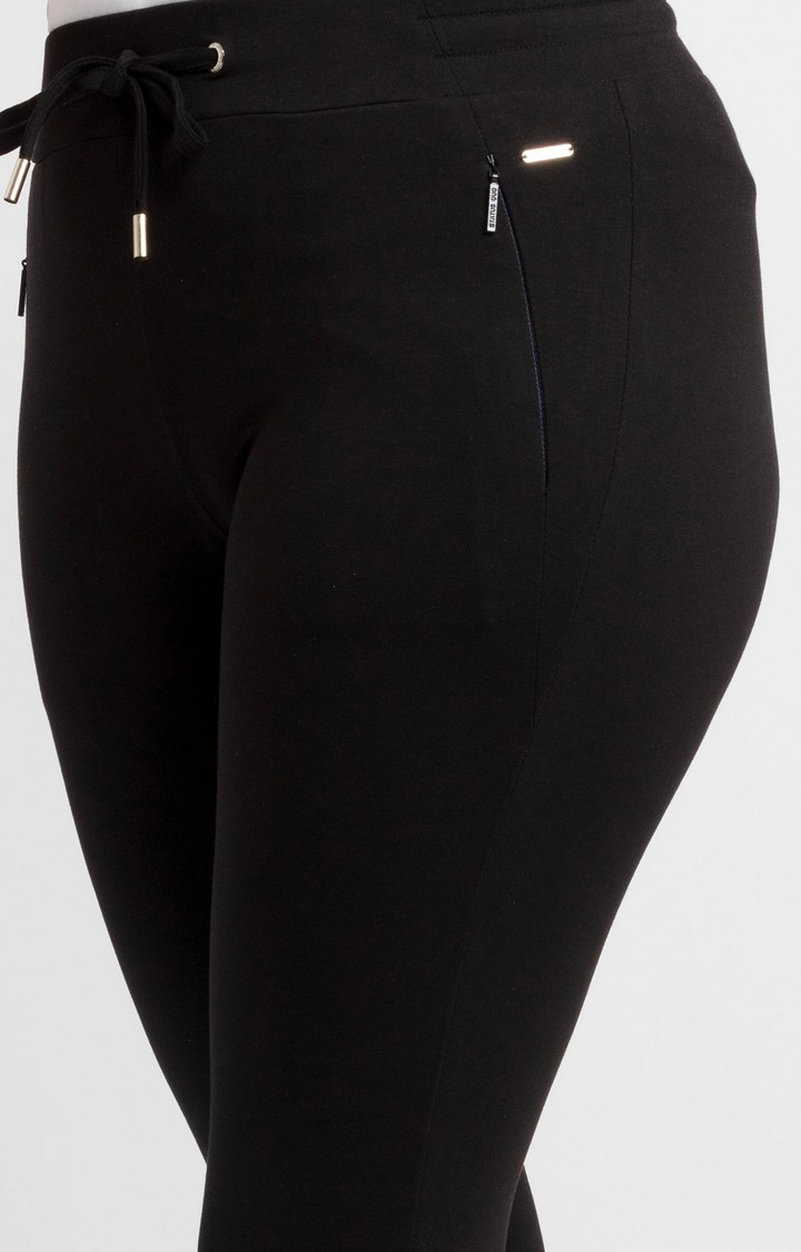 Women's Black Printed Trackpants