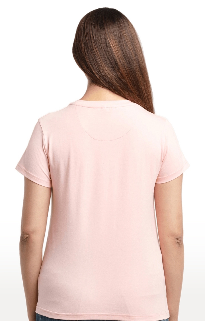 Status Quo | Women's Pink Cotton Floral Regular T-Shirt 3
