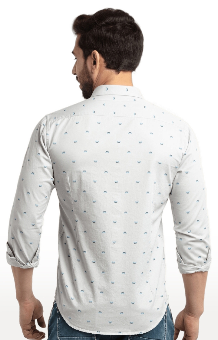 Status Quo | Men's Grey Cotton Printed Casual Shirts 3