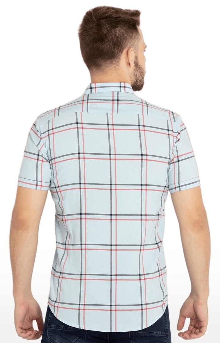 Status Quo | Men's Blue Cotton Checked Casual Shirts 2