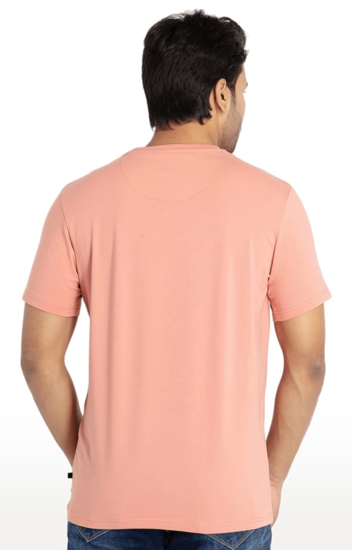 Status Quo | Men's Pink Cotton Printeded Regular T-Shirt 2
