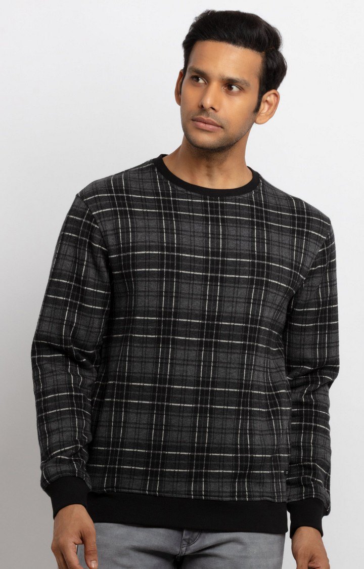Checkered hot sale sweatshirt mens